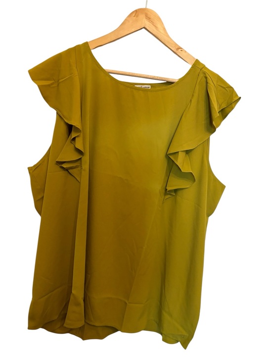 part and parcel Tops - Flutter Sleeve Olive Green Blouse